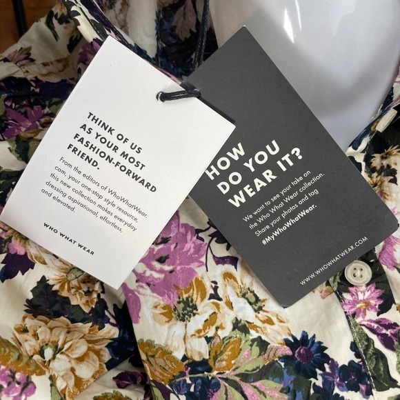 Who What Wear Sz S Floral Sundress 100% Cotton Cottagecore Romantic Dress Pretty - Picture 16 of 16